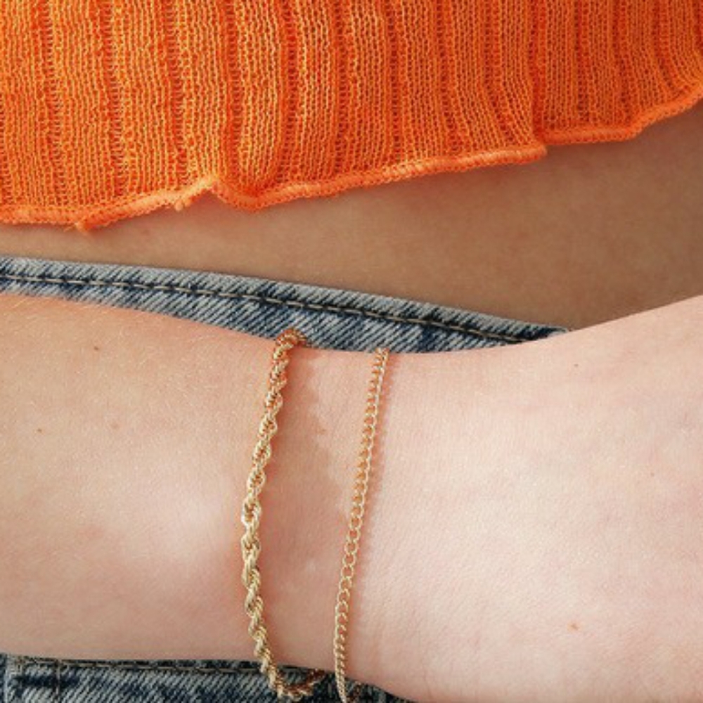 2 Pcs Simple Chain Bracelets - Picture 4 of 5